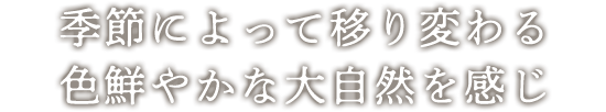 季節によって移り変わる色鮮やかな大自然を感じ